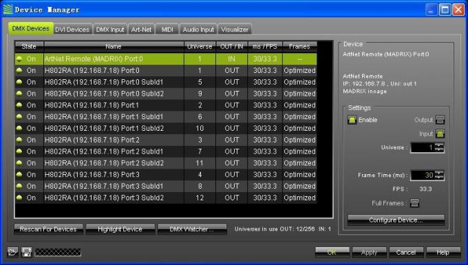 4096 piksel Salve DMX LED Kontrolörü H802RA 4 Port Alüminyum Alaşım Malzemesi 12